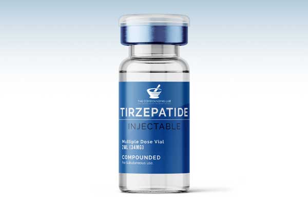 Vial of compounded tirzepatide (GLP-1)